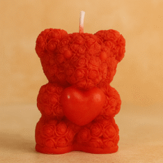 Rosy Heart Bear Candle